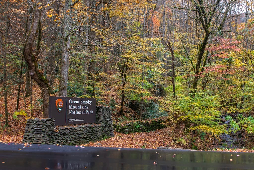 Scenic overview of mountain gateway town Gatlinburg
