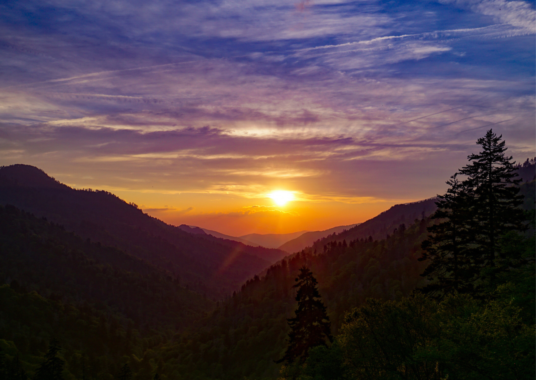 Newfound Gap mountain vistas and scenic highway